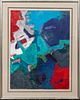 20TH C., SIGNED ACRYLIC ABSTRACT PAINTING