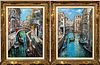 TWO, LARGE VENICE CANAL SCENE OIL PAINTINGS