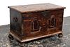 18TH C. GERMAN CARVED BIBLE CHEST WITH BUN FEET