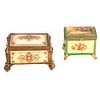 Two Continental Porcelain Painted Boxes.