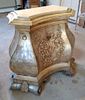 Venetian Style Gilt Marble Top Bombe Cabinet