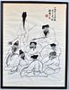 Signed Chinese Watercolor of Sages