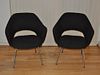 Pair MCM Upholstered Tub Chairs