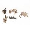 GROUP OF 5 925 SILVER PENDANT PINS, ANIMAL THEMES