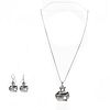 STERLING SILVER NOAH'S ARK NECKLACE AND EARRINGS SET