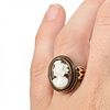 14 KARAT GOLD RING WITH NEOCLASSICAL SHELL CAMEO