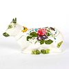ITALIAN CERAMIC CONTAINER COW WITH FLORAL DECORATION
