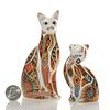 2 ROYAL CROWN DERBY IMARI PAPERWEIGHTS, SIAMESE CATS