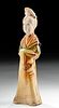 Chinese Tang Dynasty Sancai Glazed Pottery Female