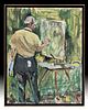 Framed Signed Painting of William Draper at Easel, 1976
