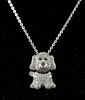 14K WG Diamond Encrusted Dog Pendant Necklace