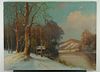 Franz Waldegg Winter Landscape O/C Signed