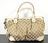 Gucci Monogram Canvas bag with Ivory Leather
