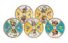 5 Dresden Hand Painted Porcelain Plates