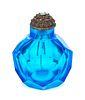 Chinese blue cut snuff bottle with stopper