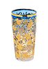 Moser Art glass Enameled Gold Cabinet Vase