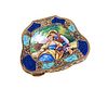 Enameled 800 silver box Romantic courting Scene Compact