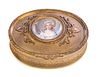 French Gilt Bronze ladies dresser box with painting