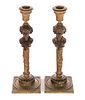 Pair of Bronze Figural Candlesticks