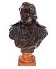 Bronze bust of Goethe German Poet signed S. Allegro on