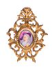 Miniature Painting on Porcelain Gold Gilt Frame Duchess