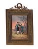 Enamel Plaque Painting in Decorative Frame