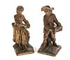 Pair of Early French Bronze Sculptures Music Box