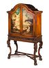 Carved Cabinet With Hand Painted Scenes