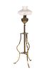 Victorian Brass Organ Lamp