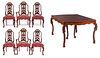 Rom Webber Carved Mahogany Table and Chairs
