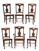 Set Of 6 Quarter Sawn Oak Claw Footed Chairs