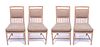 McGuire Bamboo Upholstered Side Chairs, Set of 4