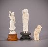 3 Miniature Carved Ivory Sculptures