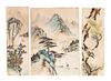 3 Hand Painted Chinese Miniature Porcelain Tiles