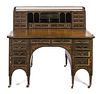 Chinese Black lacquer with gilt partners desk with