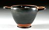Greek Attic Black-Glazed Pottery Skyphos