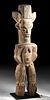 Tall 20th C. African Igbo Wood Alusi / Deity Figure