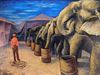 Marco De Marco Circus Elephant O/C Painting