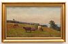 J. Robinson Grazing Cows Landscape Painting