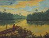 RUSSELL SMILEY, Fishing Oil on Canvas