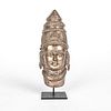 SILVER MASK COVER, HINDU GODDESS PARVATI, WITH STAND