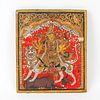 C. 15TH/16TH C. INDIAN WOODEN DURGA WALL PLAQUE
