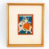 FRAMED ANTIQUE HAND PAINTED AIRAVATA AND VARAHA