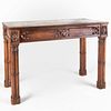 Neo-Gothic Carved Oak and Painted Center Table