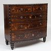 Victorian Black Lacquer and Parcel-Gilt Faux Painted Chinoiserie D Shaped Chest of Drawers