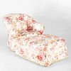 Chintz Tufted Upholstered Club Chair and Ottoman, Fabric Designed by Mario Buatta