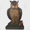 Painted Tin Owl Form Umbrella Stand