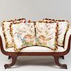 Four Chintz Pillows with Flower Filled Urns and Tassel Trim