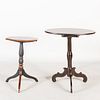 Two Late Victorian Faux Painted Tripod Tables