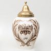 Dutch Pottery Tobacco Jar with Brass Cover